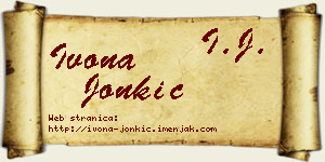 Ivona Jonkić vizit kartica